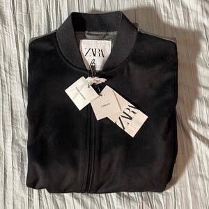 Zara Bomber Jacket with Suede frontal Size M